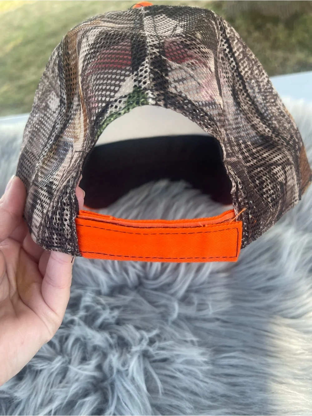 New orange & camo hard core hunter hat size OSFM